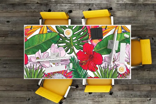 Büro-Schreibtischmatte Farbenfrohe Blumen