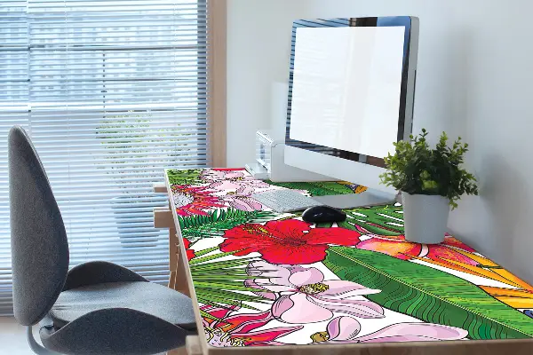 Büro-Schreibtischmatte Farbenfrohe Blumen