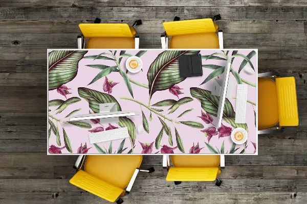 PVC Schreibtischmatte Pinke Blumen
