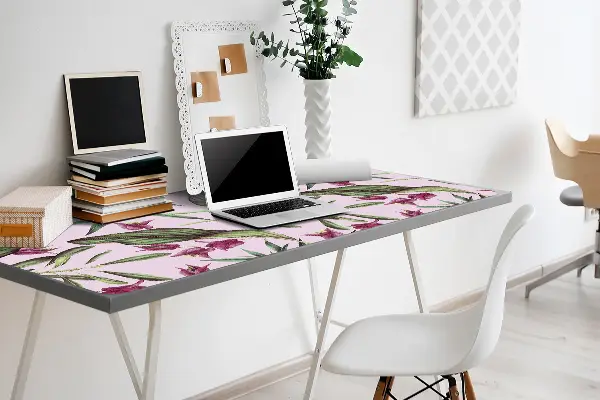 PVC Schreibtischmatte Pinke Blumen