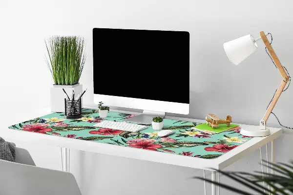 Schreibtisch Unterlegmatte Blätter und Blumen