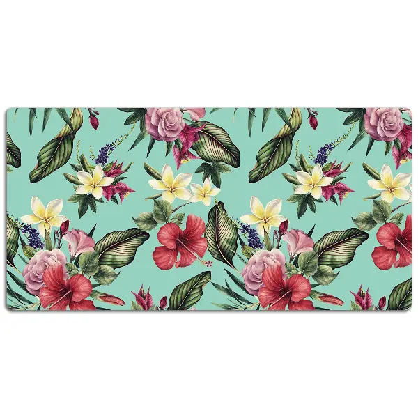Schreibtisch Unterlegmatte Blätter und Blumen