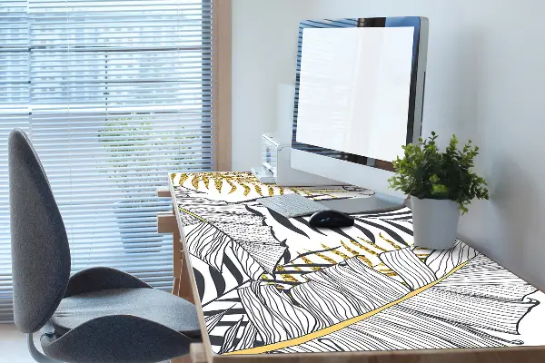 Büro-Schreibtischmatte Goldene Blätter