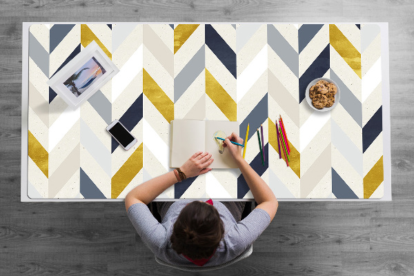 PVC Schreibtischmatte Linien in Herringbone.