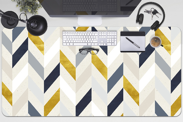 PVC Schreibtischmatte Linien in Herringbone.