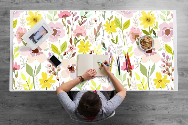 Büro-Schreibtischmatte Farbenfrohe Blumen