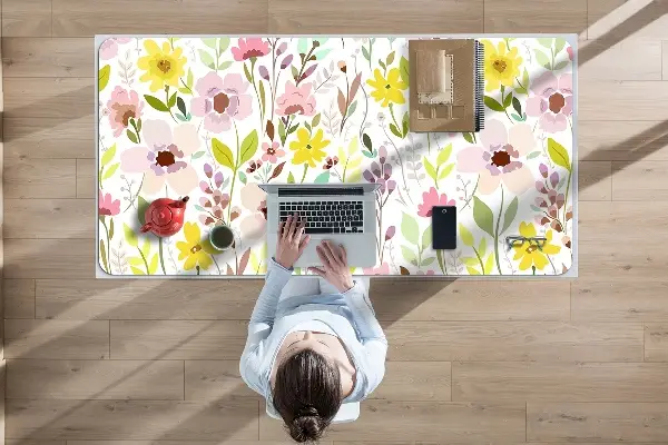 Büro-Schreibtischmatte Farbenfrohe Blumen