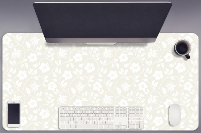 Büro-Schreibtischmatte Blumentapete.