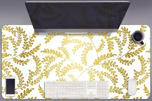 Büro-Schreibtischmatte Goldene Blätter