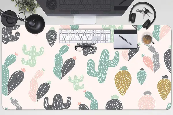 PVC Schreibtischmatte Bunte Kakteen