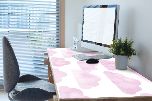 PVC Schreibtischmatte Rosa Wolken