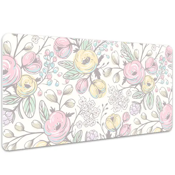 PVC Schreibtischmatte Farbenfrohe Blumen