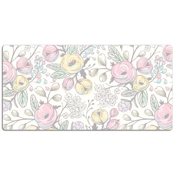 PVC Schreibtischmatte Farbenfrohe Blumen