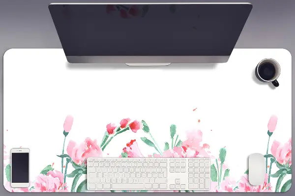 Schreibtischunterlage Pinke Blumen