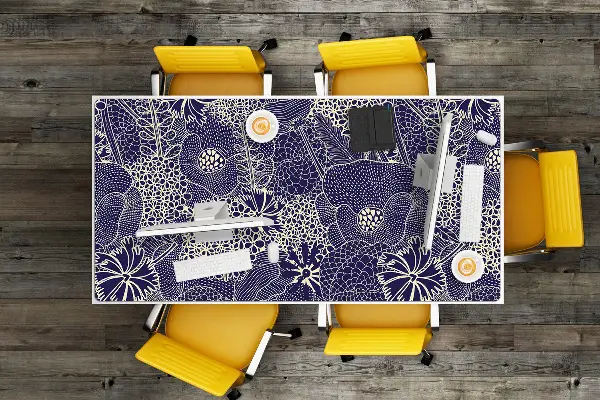 PVC Schreibtischmatte Blaues Muster