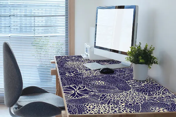 PVC Schreibtischmatte Blaues Muster