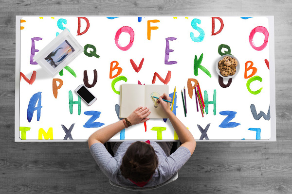 Büro-Schreibtischmatte Bunte Buchstaben