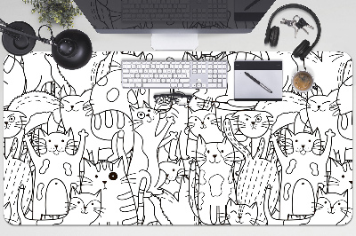 Schreibtisch Unterlegmatte Doodle-Art-Katzen