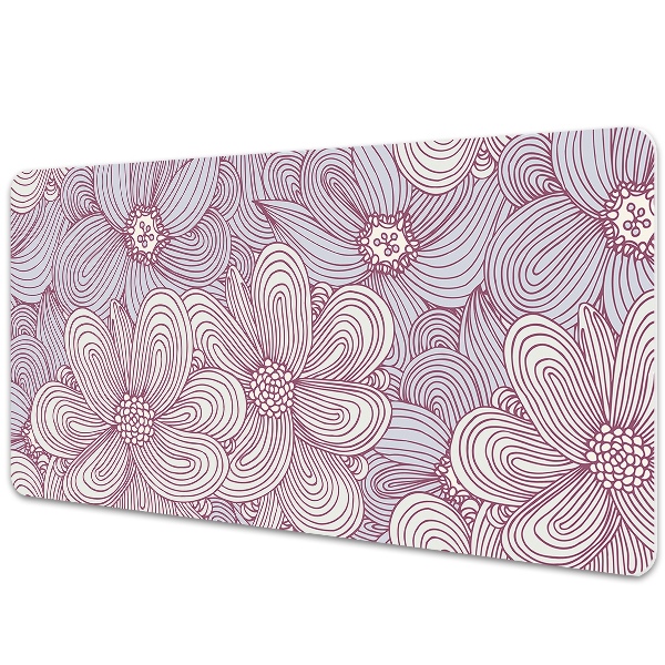 PVC Schreibtischmatte Doodle-Blumen