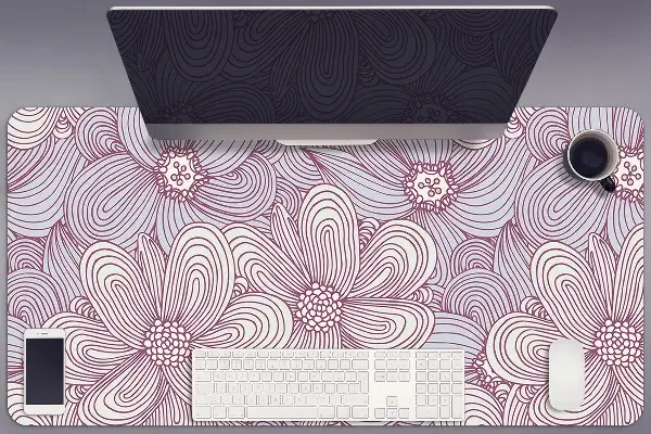 PVC Schreibtischmatte Doodle-Blumen
