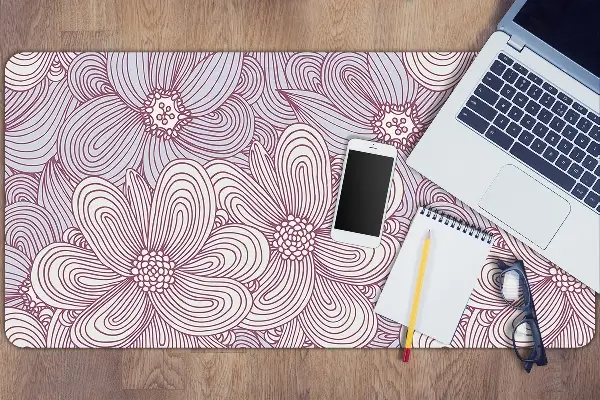 PVC Schreibtischmatte Doodle-Blumen