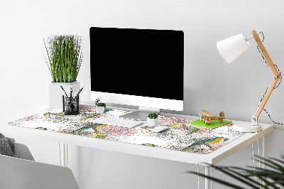Schreibtisch Unterlegmatte Papagei und Blumen