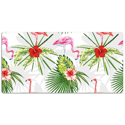 Schreibtisch Unterlegmatte Flamingos und Blumen