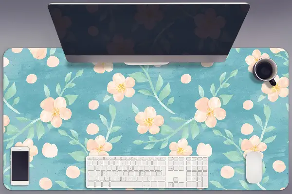 Schreibtisch Unterlegmatte Pastellblumen