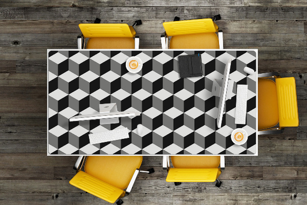 PVC Schreibtischmatte 3D-Würfel-Muster.