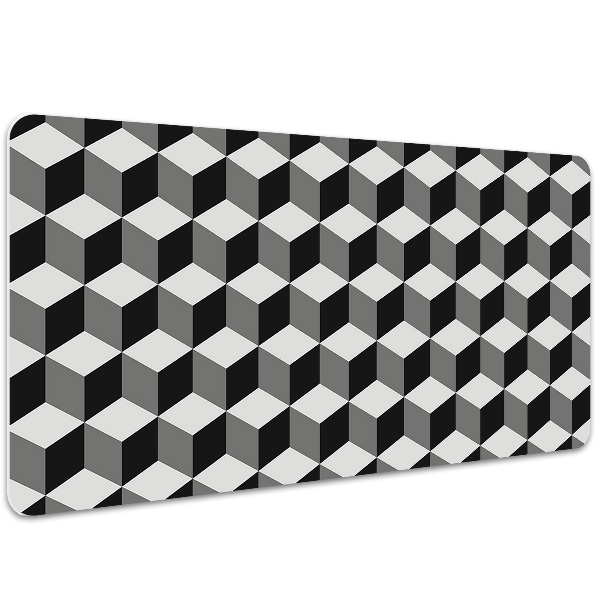 PVC Schreibtischmatte 3D-Würfel-Muster.