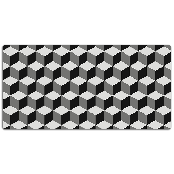 PVC Schreibtischmatte 3D-Würfel-Muster.