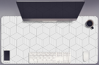Schreibtisch Unterlegmatte 3D-Würfel-Muster.