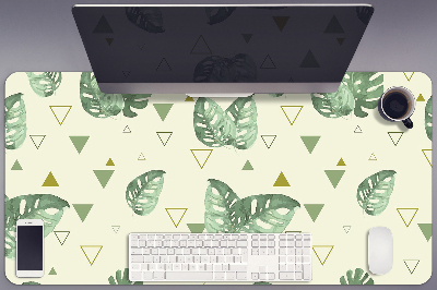 Büro-Schreibtischmatte Monstera und Dreiecke