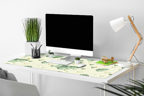 Büro-Schreibtischmatte Monstera und Dreiecke