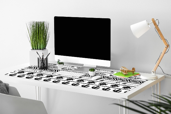 Büro-Schreibtischmatte Boho schwarz und weiß