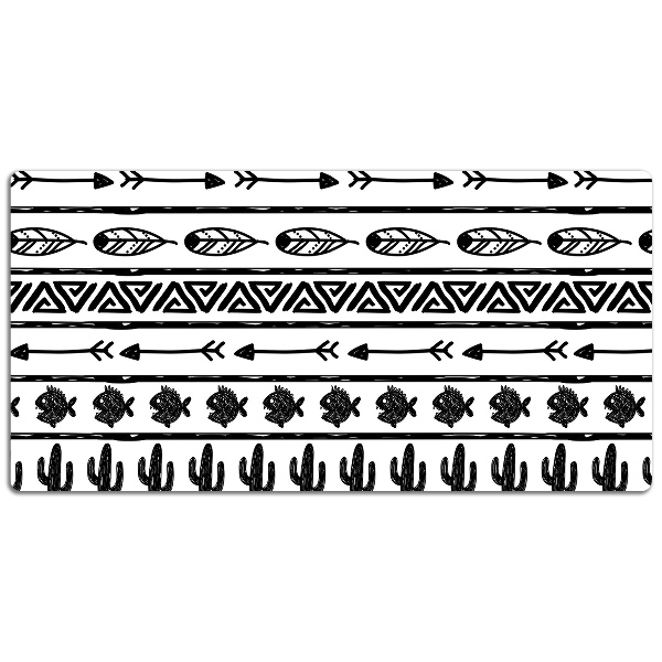 Büro-Schreibtischmatte Boho schwarz und weiß