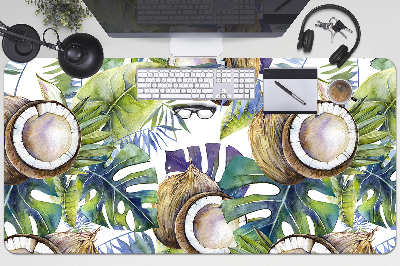 Schreibtischunterlage Kokosnüsse und Blätter
