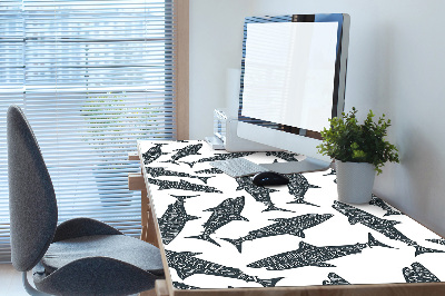 PVC Schreibtischmatte Shark Typografie
