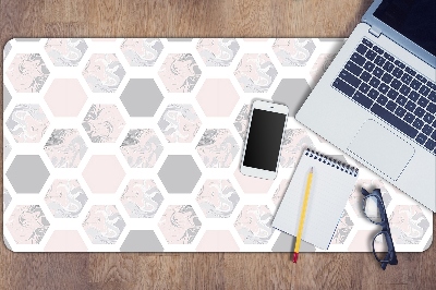 Schreibtisch Unterlegmatte Hexagon