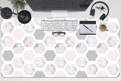 Schreibtisch Unterlegmatte Hexagon
