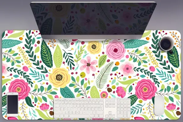 PVC Schreibtischmatte Farbenfrohe Blumen