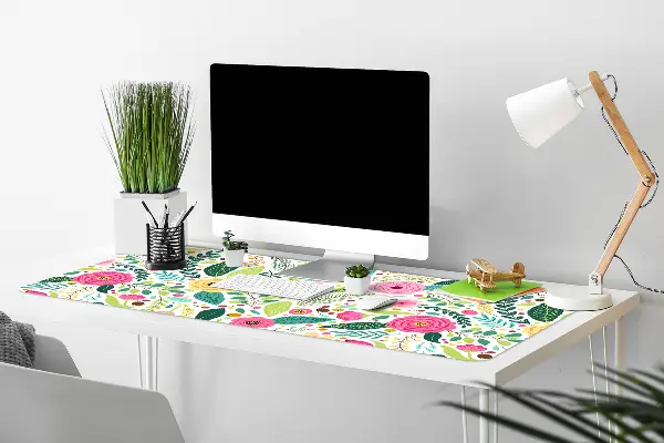 PVC Schreibtischmatte Farbenfrohe Blumen