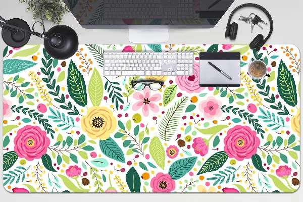 PVC Schreibtischmatte Farbenfrohe Blumen