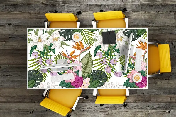 PVC Schreibtischmatte Exotische Blumen