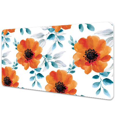 Schreibtisch Unterlegmatte orangene Blume