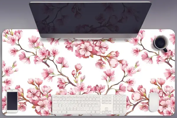 Büro-Schreibtischmatte Pinke Blumen