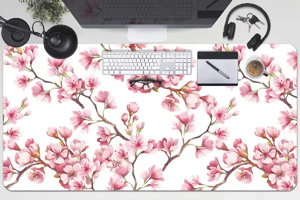 Büro-Schreibtischmatte Pinke Blumen