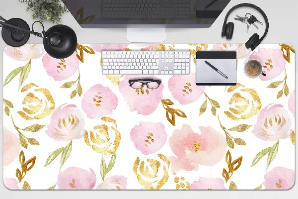 Schreibtisch Unterlegmatte Pinke Blumen