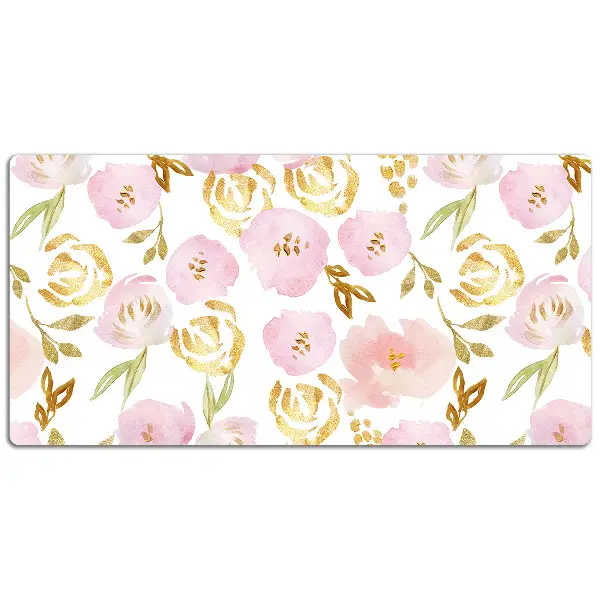 Schreibtisch Unterlegmatte Pinke Blumen