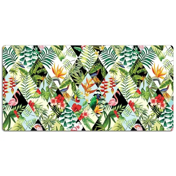 Schreibtisch Unterlegmatte Blumen und Vögel